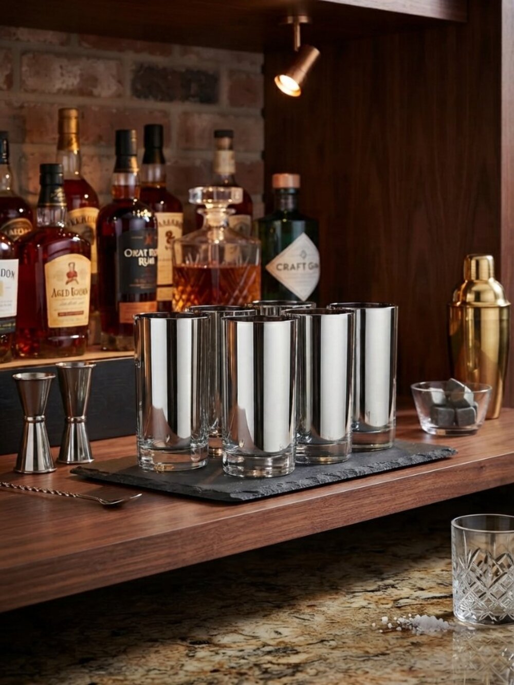 Smoked Glass Highball Tumblers - Set of 6 Drinkware